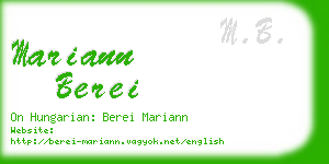 mariann berei business card